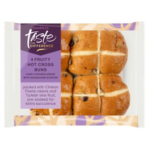 Sainsbury's Taste the Difference Fruity Hot Cross Buns (4x)