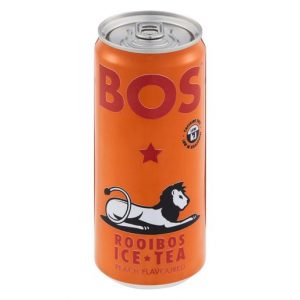 BOS Peach Flavoured Ice Tea Cans 300ml