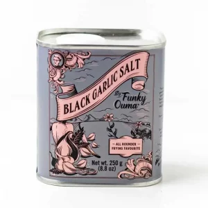 Funky Ouma – Black Garlic Salt Tin – 250g