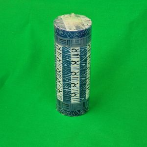 Kapula hand crafted candles: Tribal design - blue-white