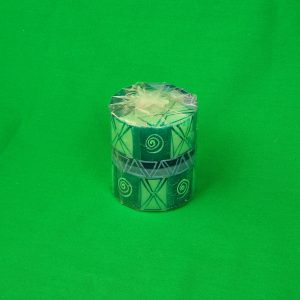 Kapula hand crafted candles: Tribal design - green-blue