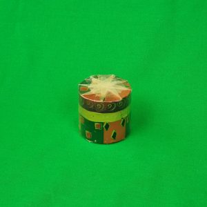 Kapula hand crafted candles: Tribal design - green-brown-purple