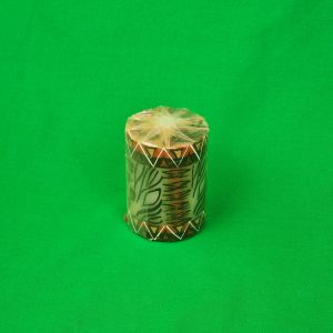 Kapula hand crafted candles: Tribal design - walnut-ochre