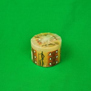 Kapula hand crafted candles: Tribal design - brown-oak