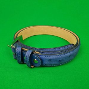 Ostrich Leather Belt - blue (size 97/38)