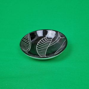 Handcrafted ceramics: small bowl - tribal design black worm