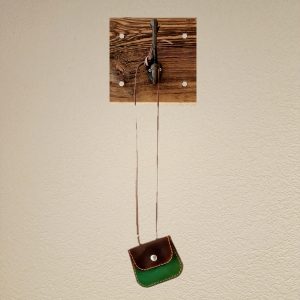 Leather Change Pouch (green / brown)