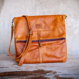 Nava Fold-Over Sling Bag Leather – Tan