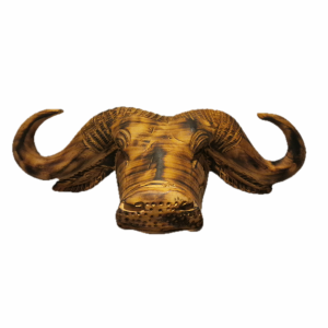 Buffalo head wood carving (wall mounted)