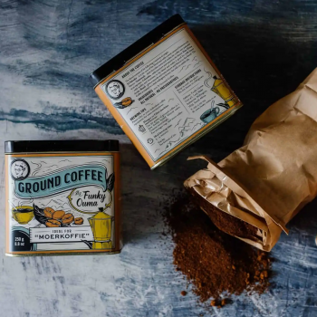 Funky Ouma Moerkoffie (Ground Coffee) Tin 250g - Image 2