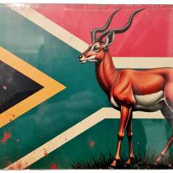 SA flag with Springbok