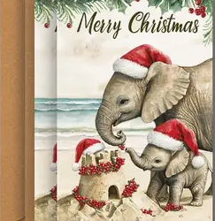 Christmas cards - Elephants (set of 6)