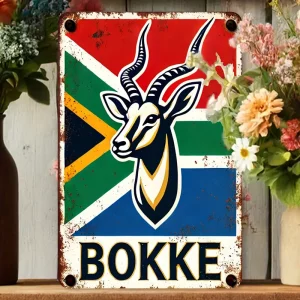 SA Flag with Springbok head - BOKKE
