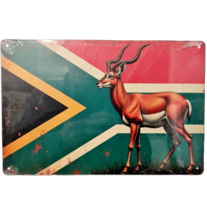 Metal sign - Springbok on SA flag