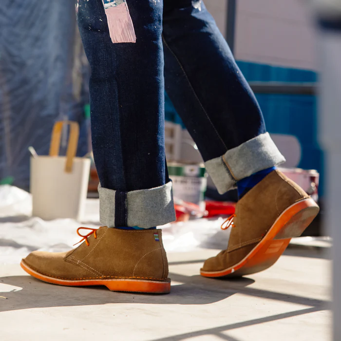 Veldskoen Heritage Bloem Orange in action