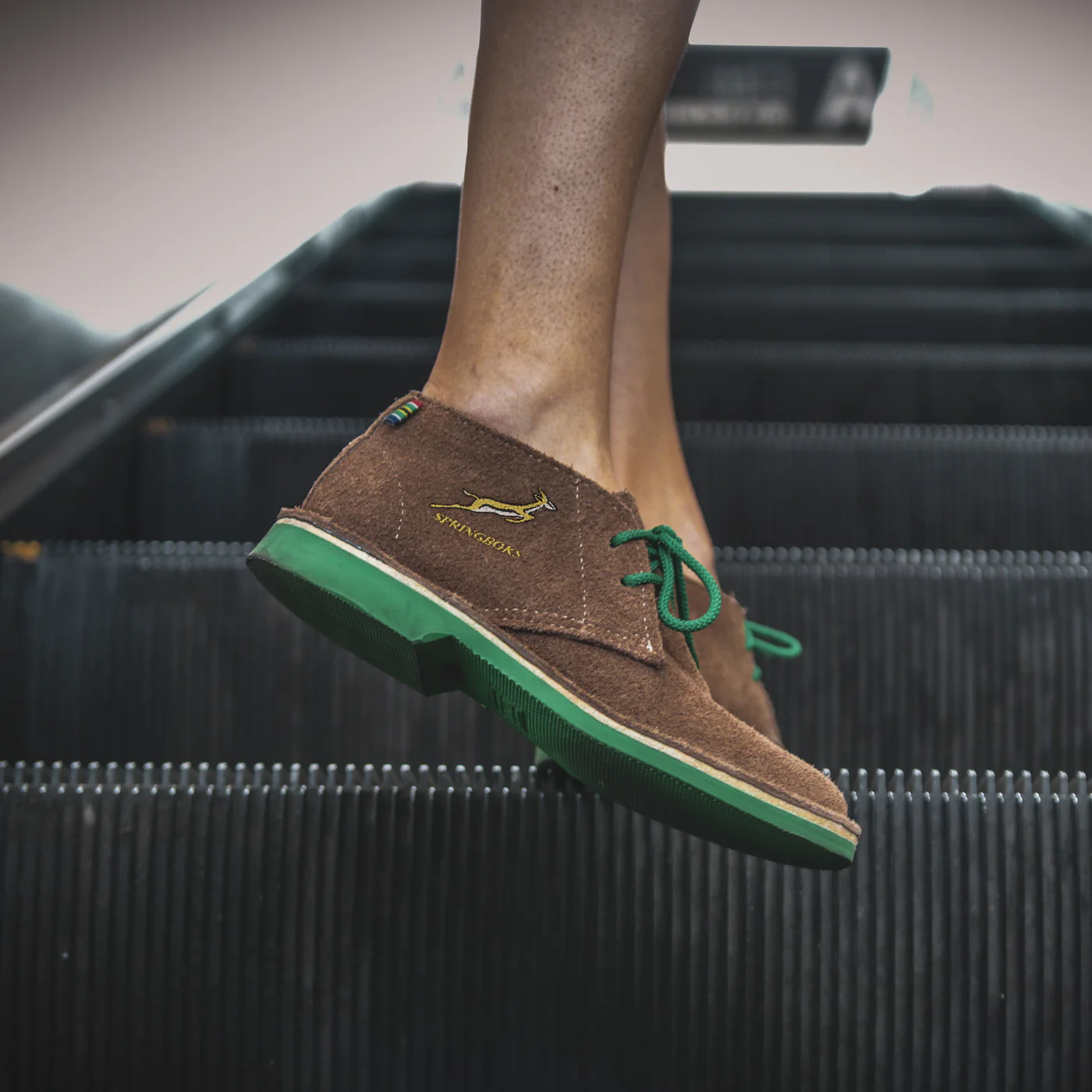 Veldskoen Heritage Springbok Green in action