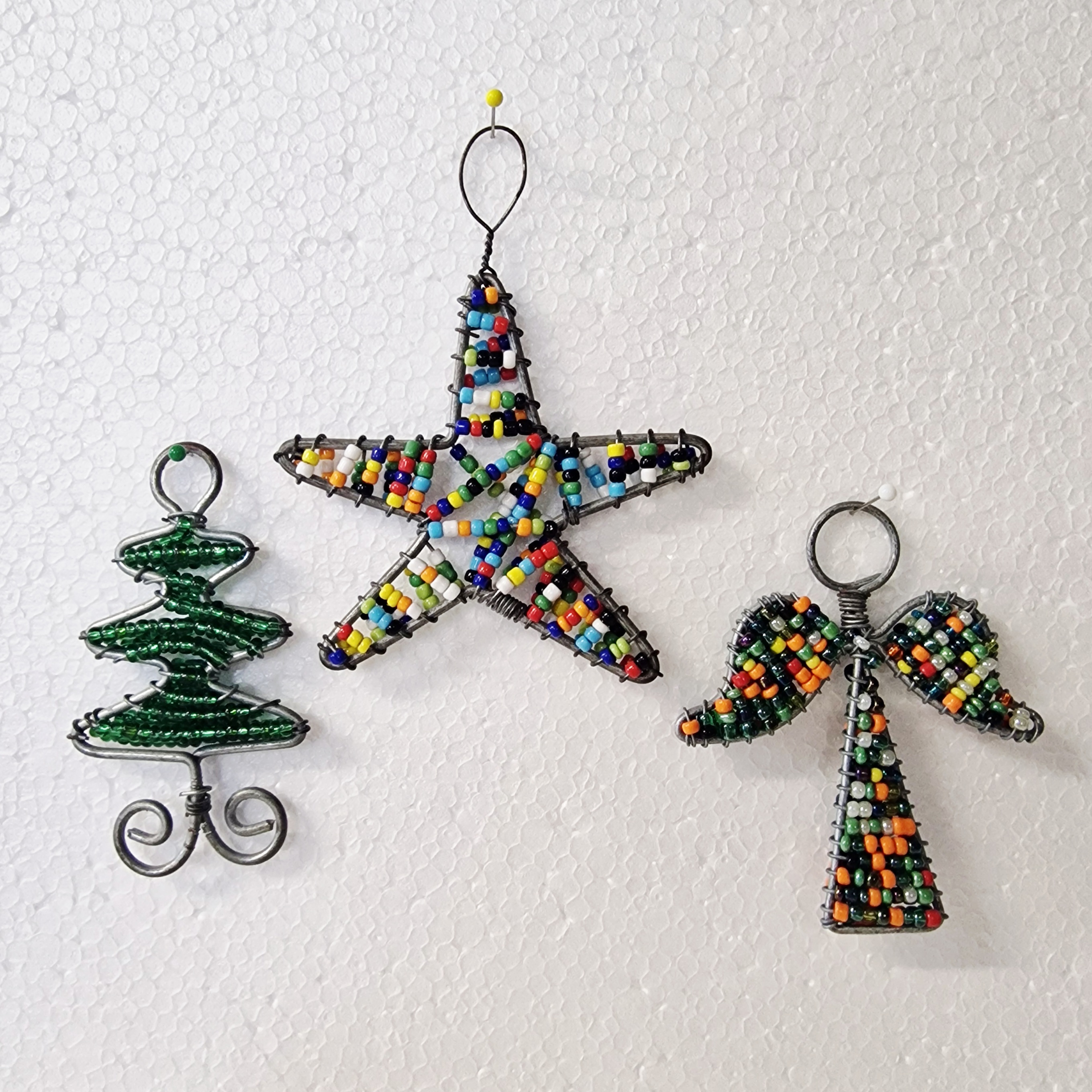Beaded Christmas tree decorations