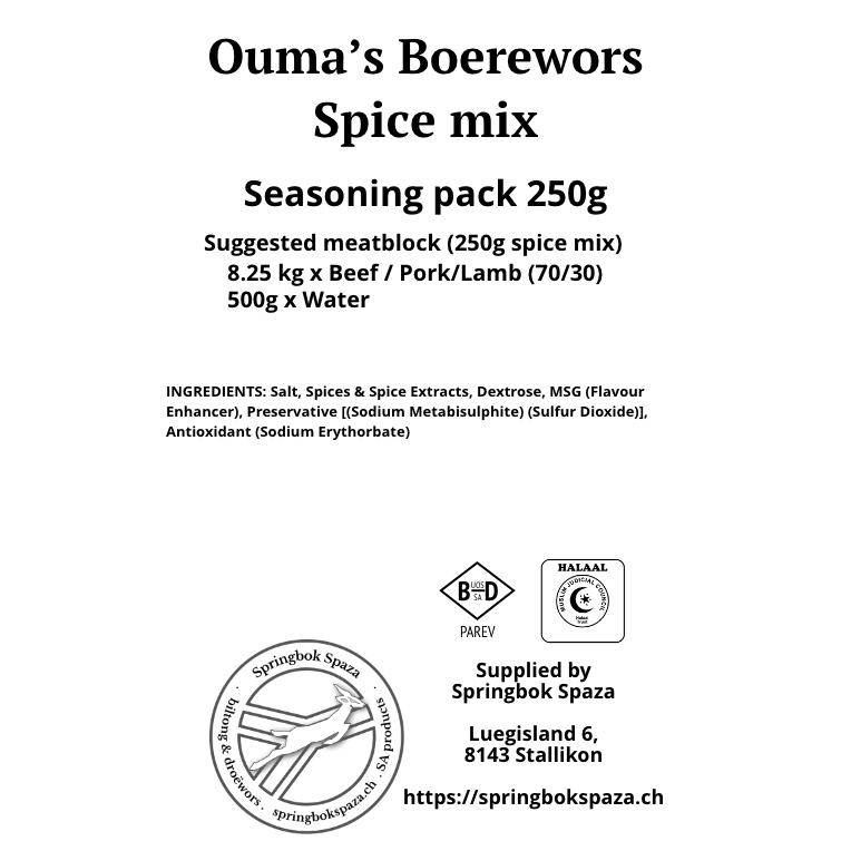 Boerewors, Biltong, and Droëwors Spice Mixes - Image 2