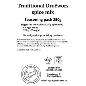 Traditional Droëwors spice mix 250g