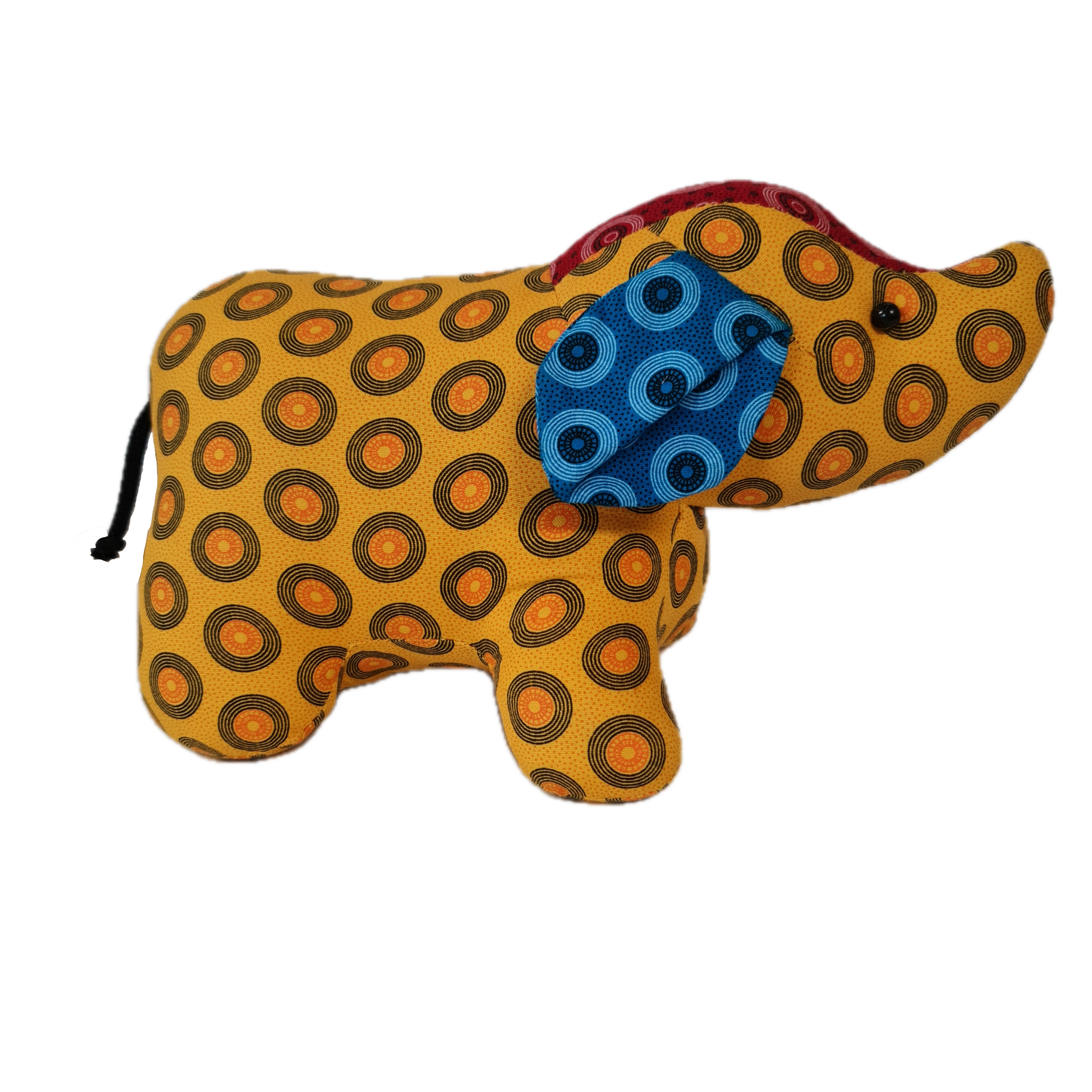 Shweshwe cuddly toy - elephant (yellow)