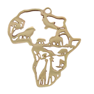 Metal earrings Africa - Golden